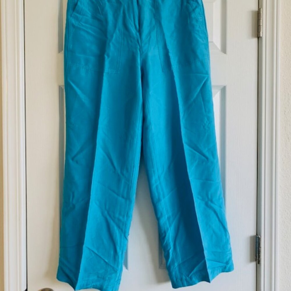 J Crew Carpenter pant in Vivid Aqua Blue